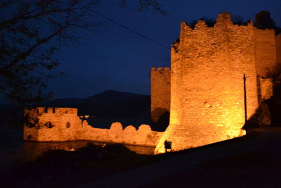 View of fort at night