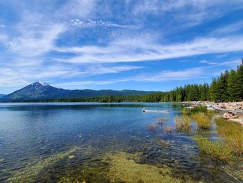 Scenic view of lake wenatchee against sky in washington state in usa 