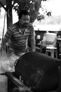 Man working on machinery