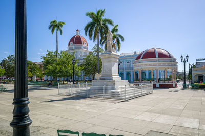 View of temple against clear sky