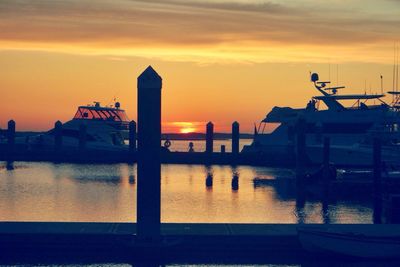 Scenic view of sunset over river