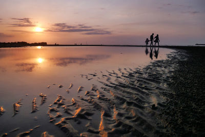 Scenic view of sea during sunset