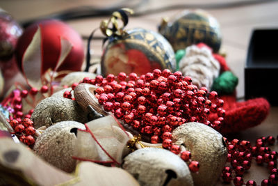 Close-up of christmas decorations