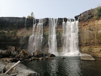 Scenic view of waterfall