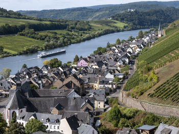 High angle view of townscape against buildings