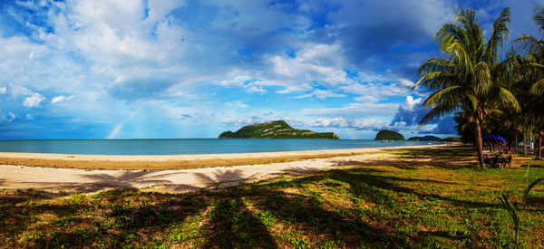 Scenic view of beach against sky