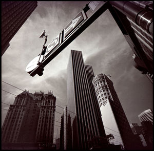 Low angle view of modern buildings against sky