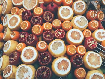 High angle view of citrus fruits