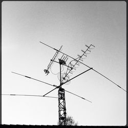 Low angle view of electricity pylon