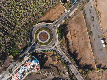 High angle view of cars on street in city