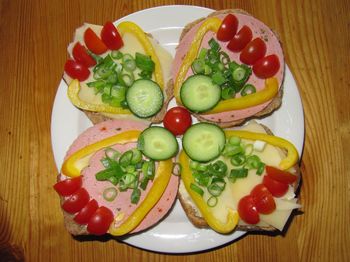 Directly above shot of salad in plate