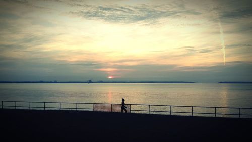 Scenic view of sea at sunset