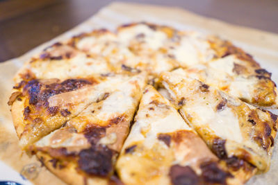 Close-up of pizza on plate