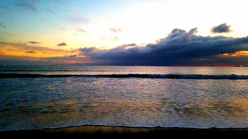 View of sea against cloudy sky