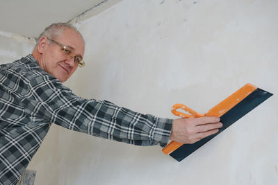 Man using digital tablet