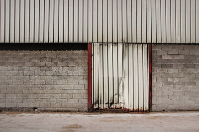 Closed door of building