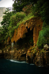 Scenic view of waterfall