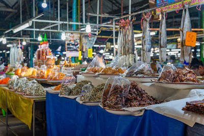 Fish for sale at market stall