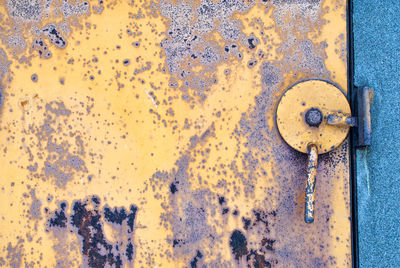 Close-up of rusty metal door