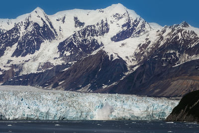 Scenic view of snow covered mountain against sky