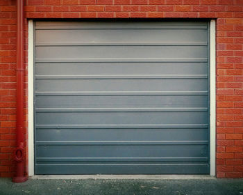 Closed door of building