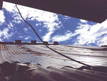 Low angle view of building against cloudy sky