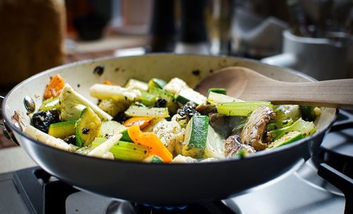 Close-up of food in bowl on table