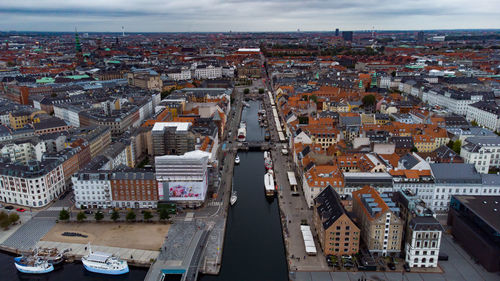 Cloudy sky over nyhavn in copenhagen