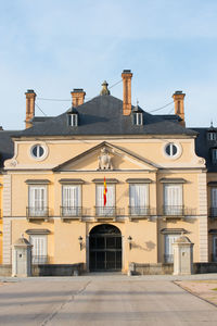 Main entrance to royal palace el pardo, historic building