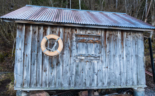 Old wooden door of house