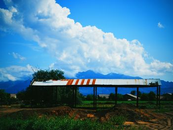 Scenic view of landscape against cloudy sky