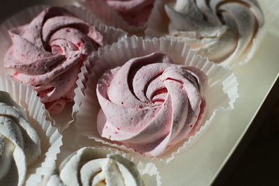 Homemade marshmallows. berry and vanilla sweet dessert