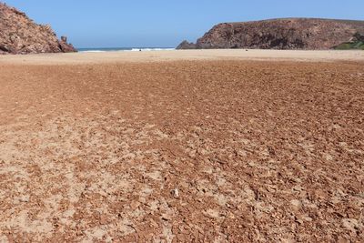 Scenic view of beach against sky