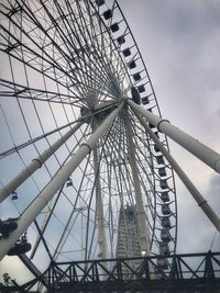 Low angle view of ferris wheel against sky