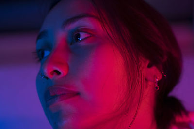 Close-up portrait of a beautiful young woman