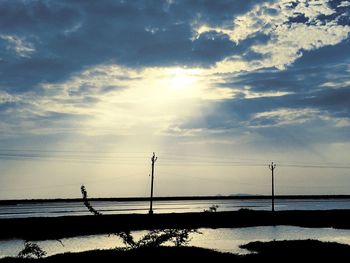 Scenic view of sea at sunset