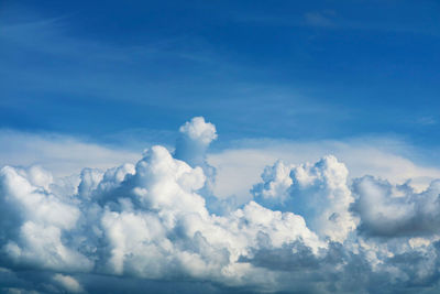 Pure blue sky huge white cloud and sunlight and soft cloud on the heaven