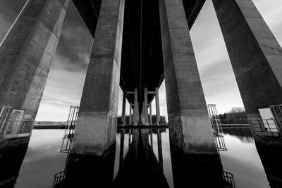 Low angle view of bridge against sky