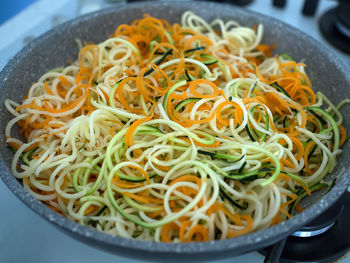 Close-up of noodles in plate