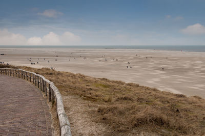Beach of the wadden island of texel, photo taken from the lighthouse  eierland, the netherlands
