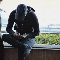 Man sitting outdoors