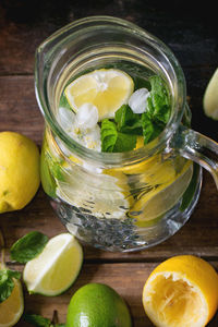 Close-up of drink in pitcher