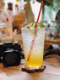 Close-up of drink on table