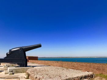 Scenic view of beach against clear sky