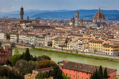 View of the beautiful city of florence from michelangelo square