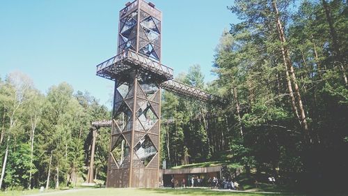 Low angle view of built structure against clear sky