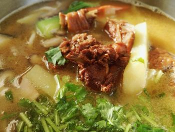 Close-up of meal served in bowl