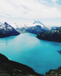 Scenic view of frozen lake against sky