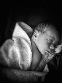Close-up of baby sleeping