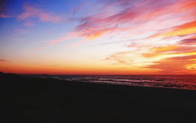 Scenic view of sea at sunset